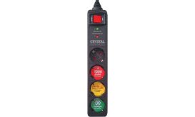 Crystal Audio CP4-1300-70 Black Πολύπριζο Aσφαλείας 4 Θέσεων