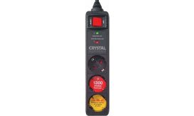 Crystal Audio CP3-1300-70 Black Πολύπριζο Aσφαλείας 3 Θέσεων