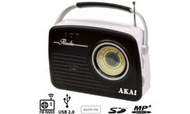 Akai APR-11B Retro Ραδιόφωνο Με USB Μαύρο