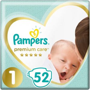 Pampers Πάνες Premium Care Newborn (52τεμ) No1 (2-5kg)