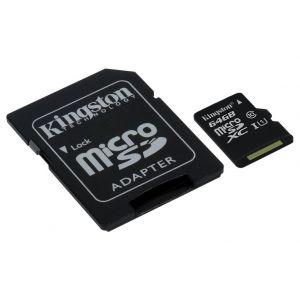 Kingston Micro SDHC 64GB Class 10 + Adapter SDC10G2/64GB
